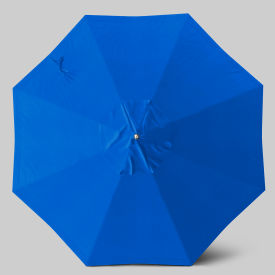 Newport 9' Patio Umbrella, Teak Simulation Pole, Sunbrella Pacific Blue