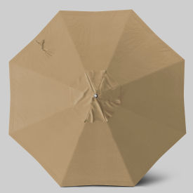 Newport 9' Patio Umbrella, Ashwood Simulation Pole, Sunbrella Linen Sesame