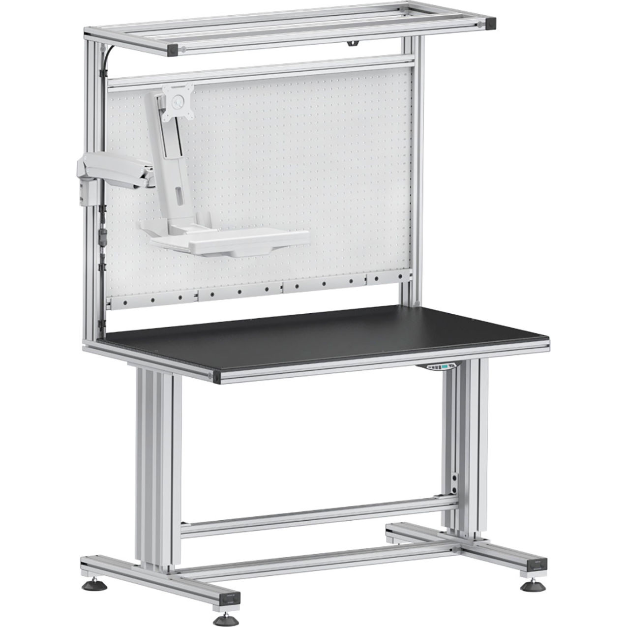 Deluxe Workstation, 48W x 30D, Silver/Black/White