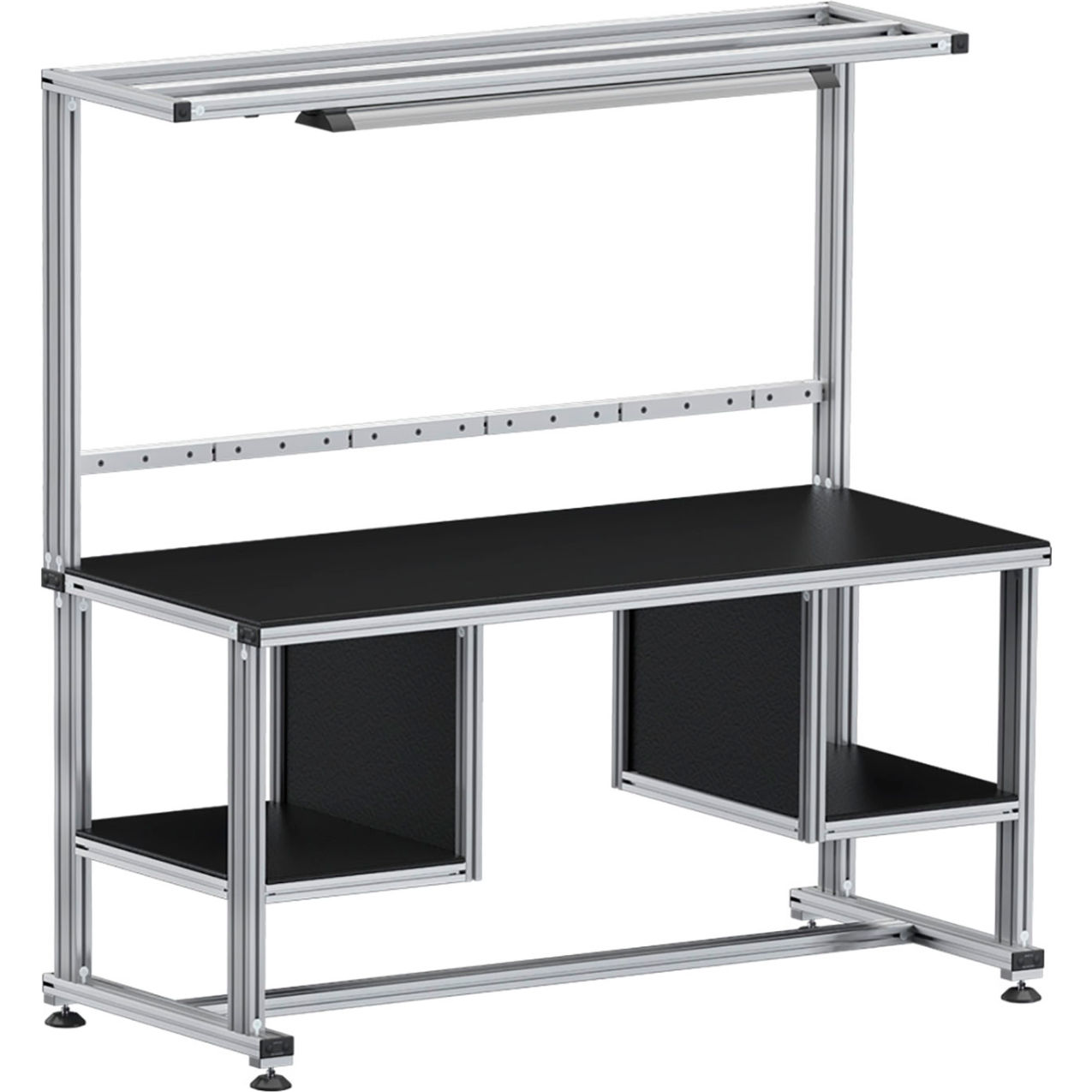 Storage Workstation, 72W x 30D, Silver/Black