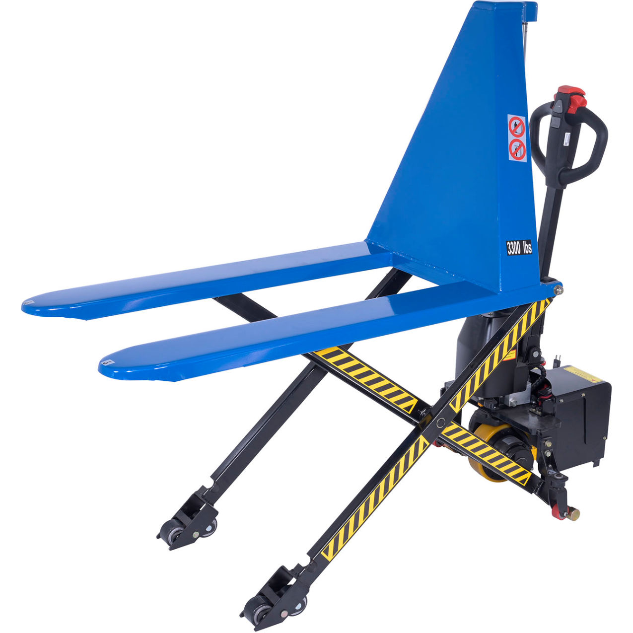 Steel DC Powered Tote Lift, Traction Drive, 3000 lb Capacity, 26-3/4"W x 62-1/4"L