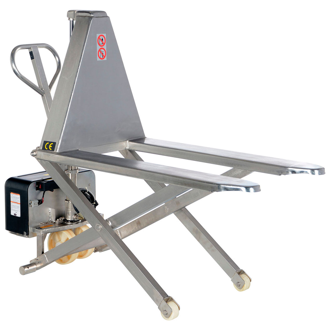 Stainless Steel DC Powered Tote Lift, 2000 lb Capacity, 26-3/4"W x 63"L