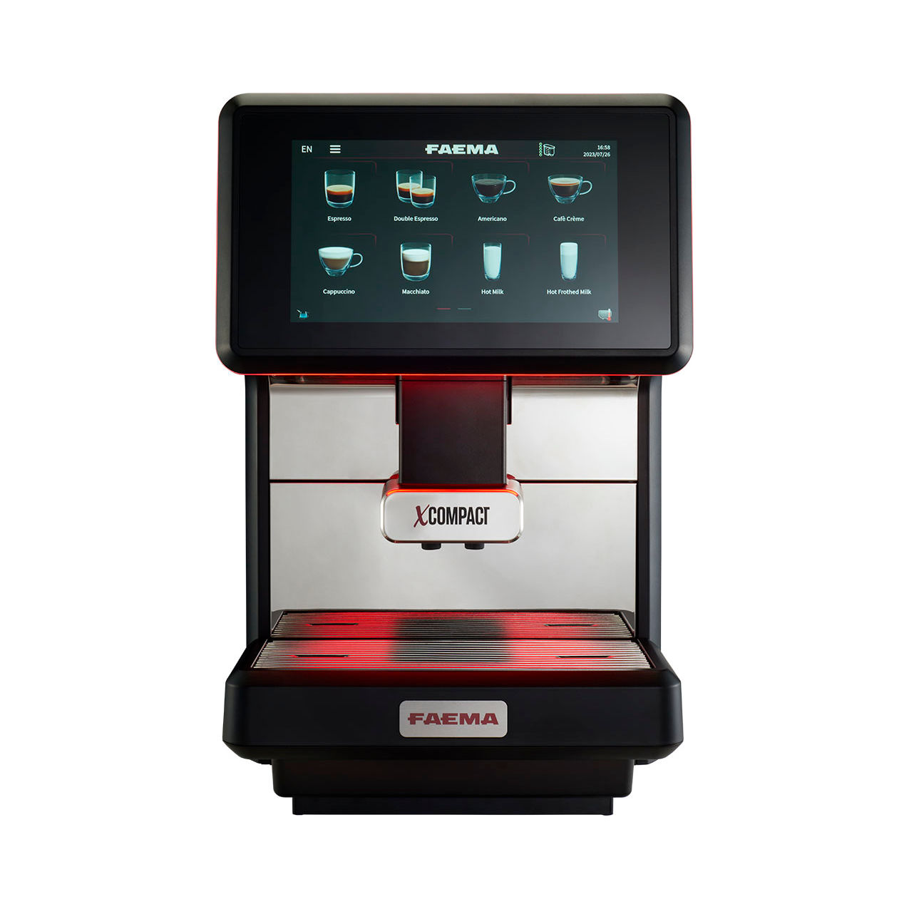 Xcompact Espresso Machine with Countertop Milk Refrigerator, 80 Cups