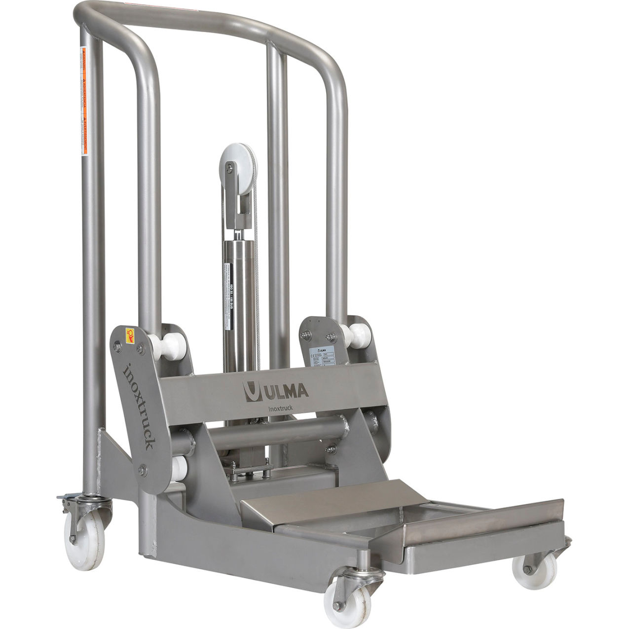 304 Stainless Steel Hydraulic Foot Pump Roll Handler, 850 lb Capacity