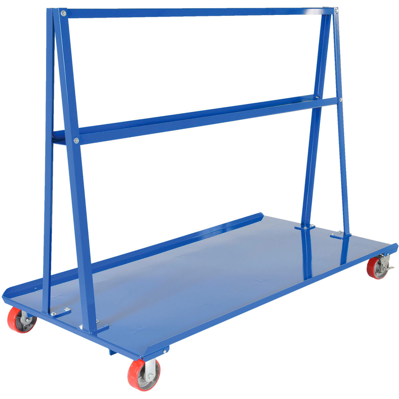 Steel A-Frame Cart, 72"L x 36-11/16"W x 56"H, 2000 lb. Capacity, Blue