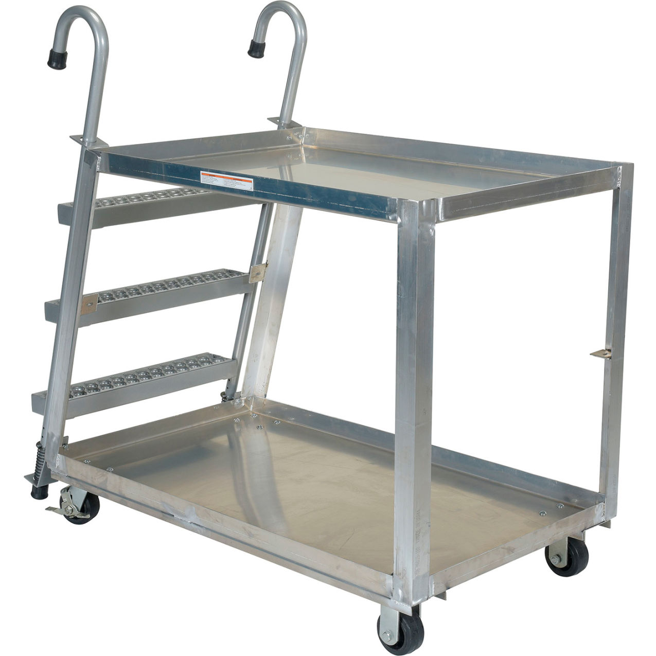 Aluminum Stock Picker with Steel Ladder, 660 lb Capacity, 52"L x 27-7/8"W x 50-3/16"H