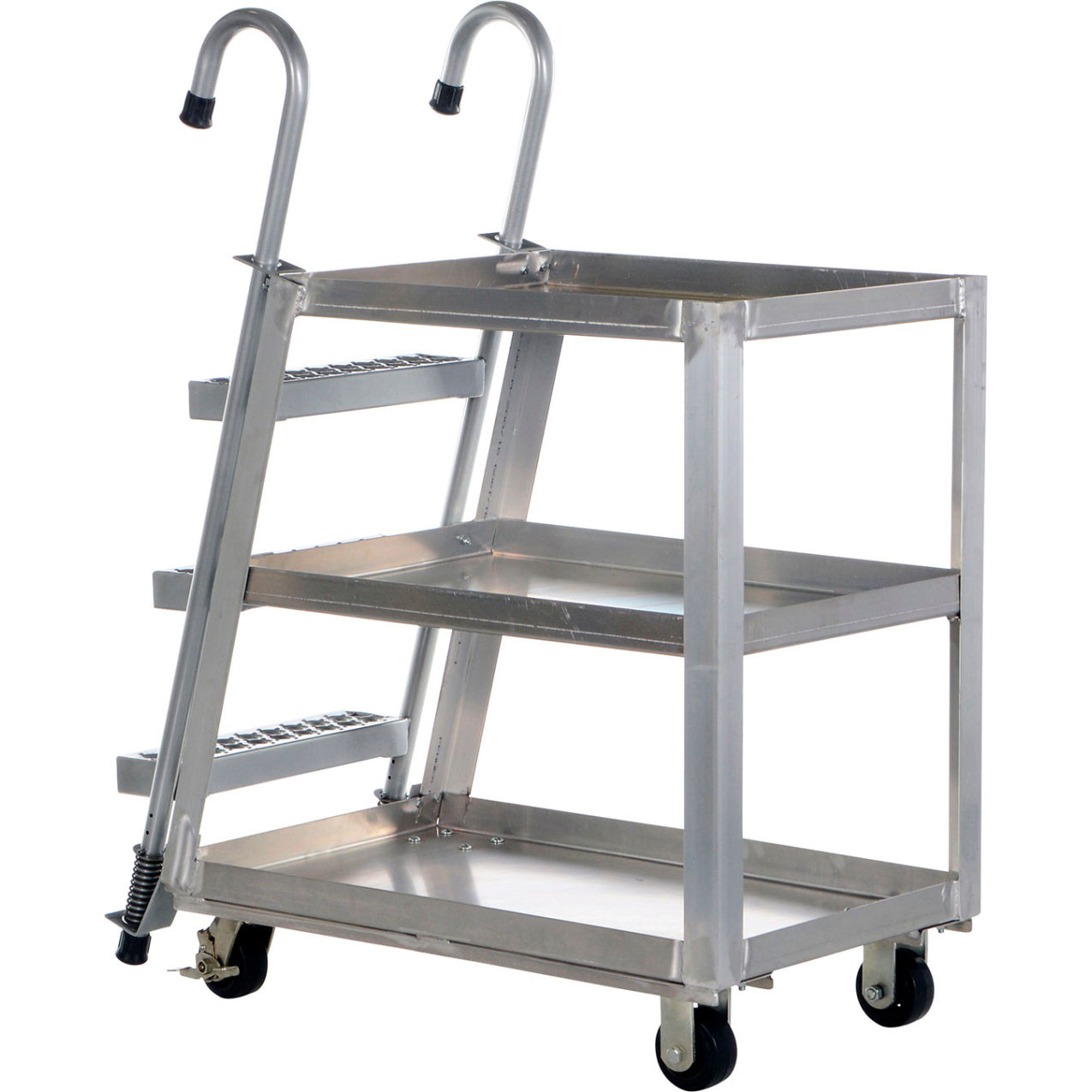 Aluminum Stock Picker w/Steel Ladder, 1000 lb Capacity, 40"L x 21-7/8"W x 50-3/16"H