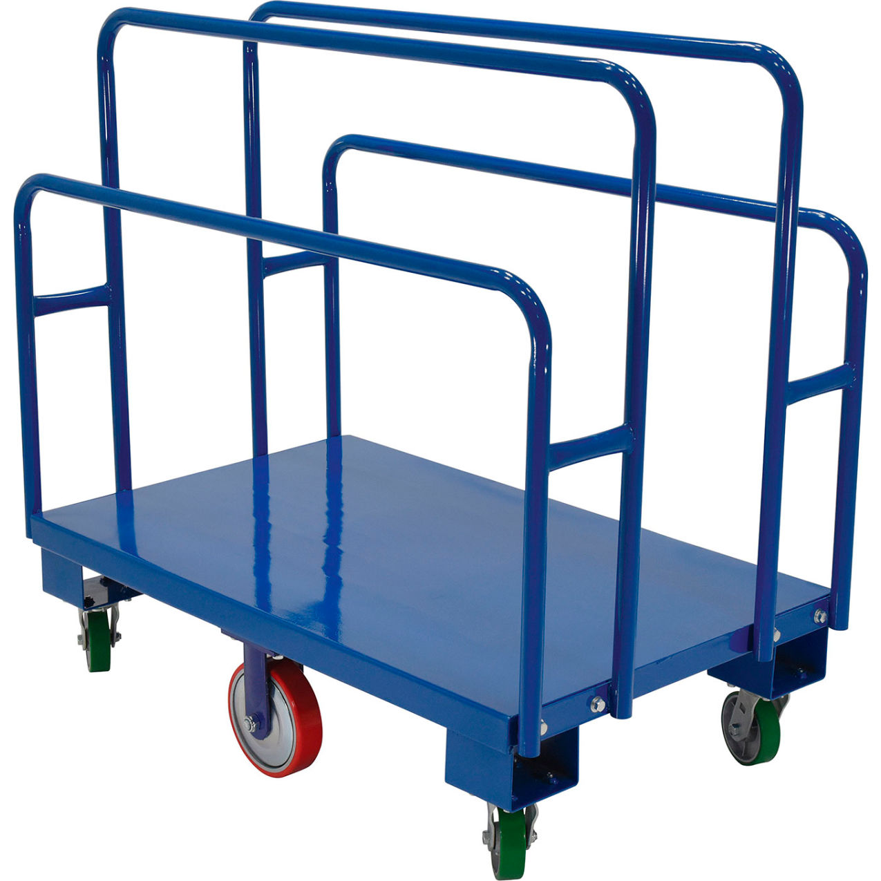 Steel Vertical Panel Cart, 51"L x 30-1/4"W x 47-1/2"H, 2000 lb. Capacity, Blue