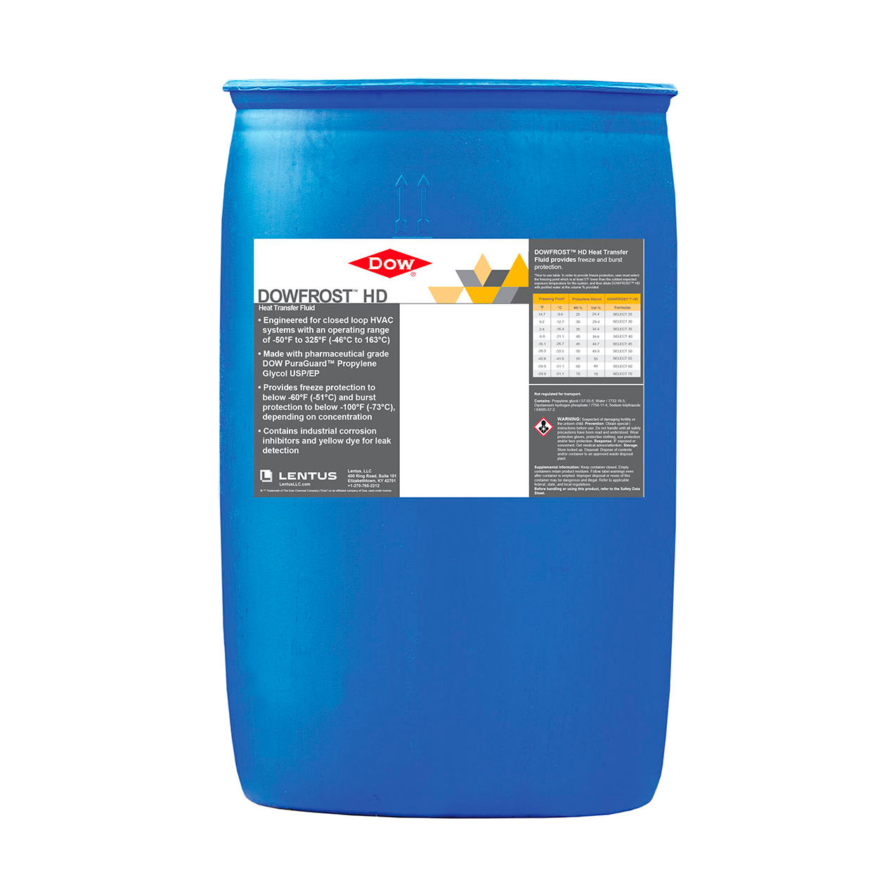 HD Heat Transfer Fluid, 55 Gallon Drum, Yellow