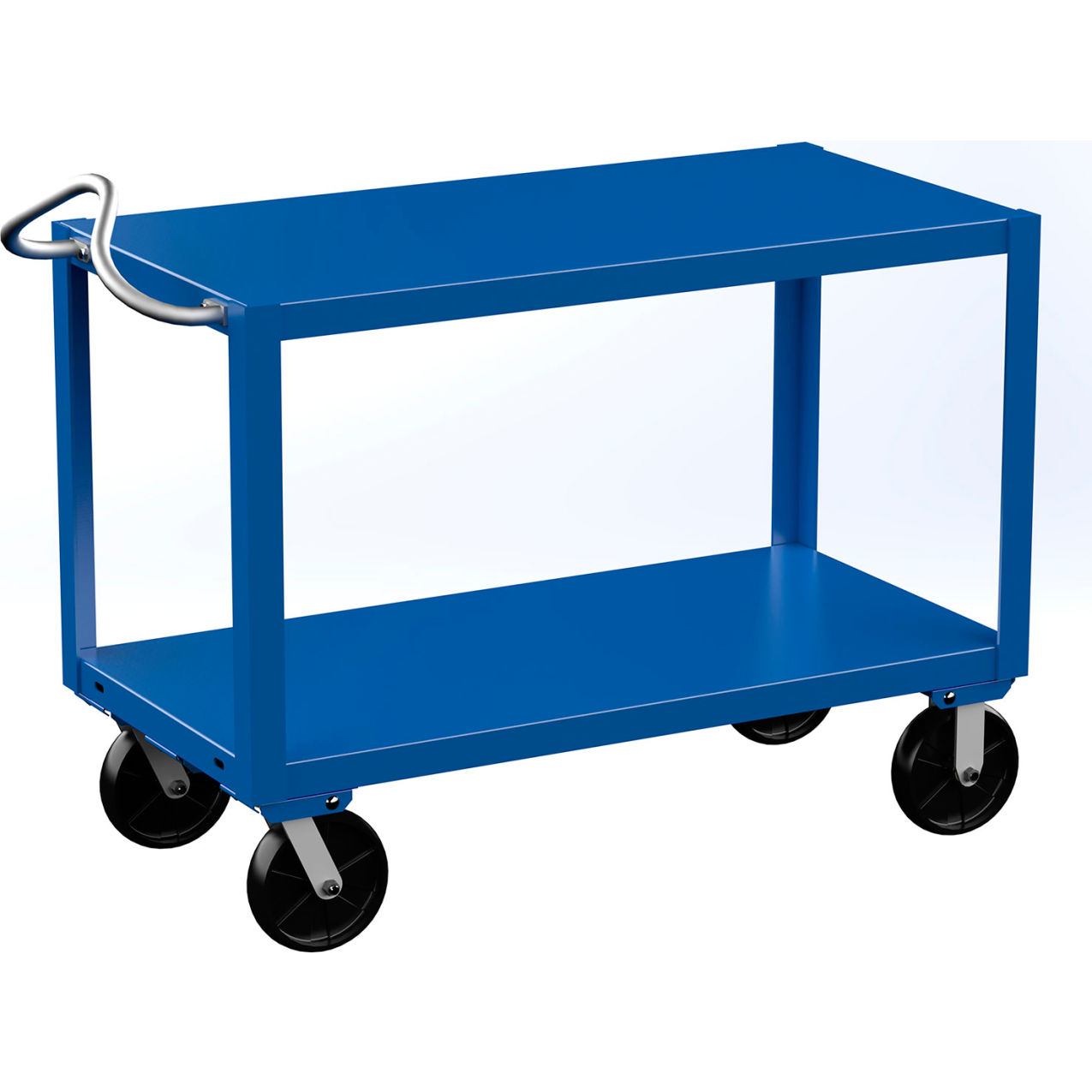Steel Platform Heavy Duty Ergo Handle Cart, 4000 lb. Cap., 4-1/2"L x 2-1/8"W x 22-1/4"H