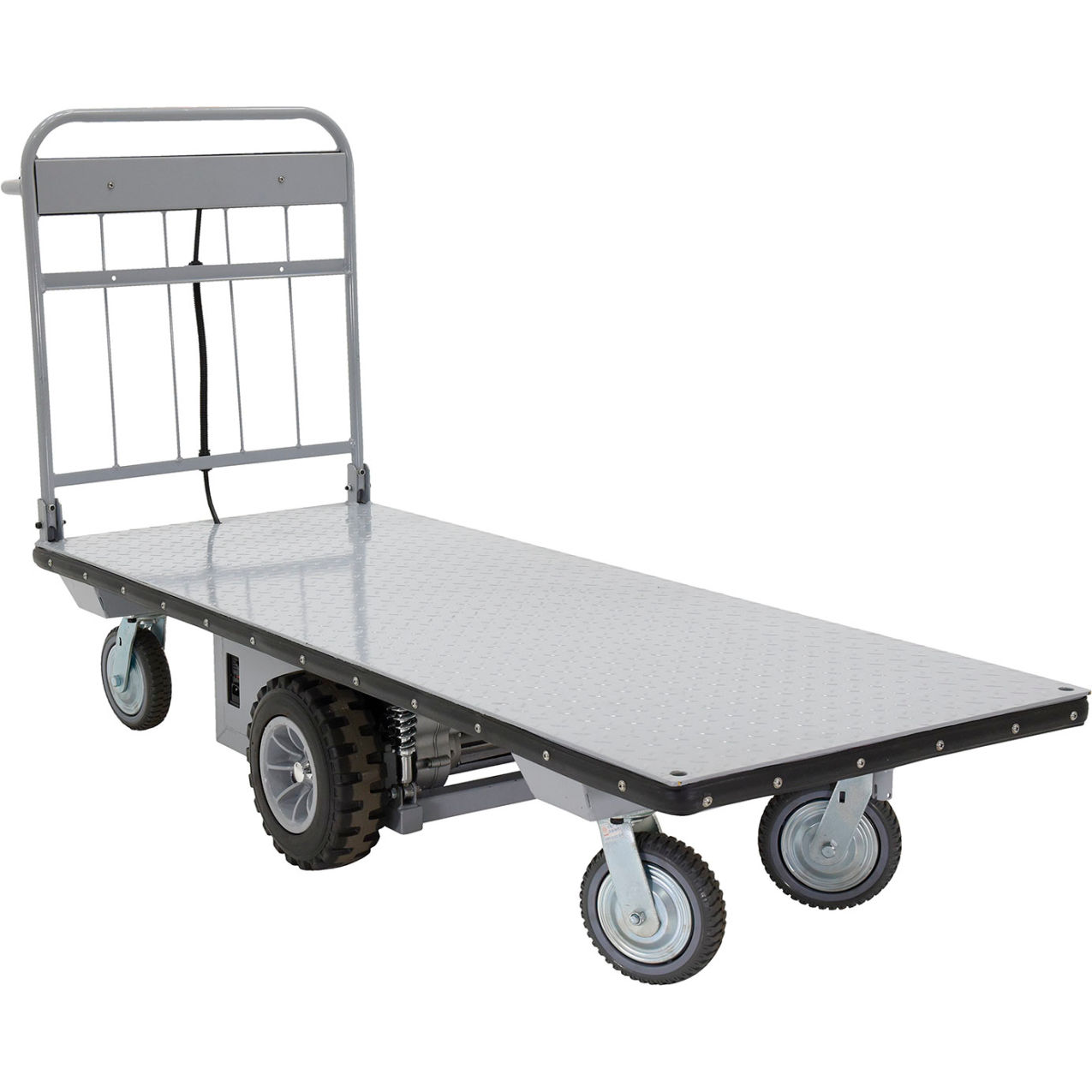 Steel Electric Material Handling Cart, No Sides, 81-1/8"L x 28"W, 2000 lb Capacity