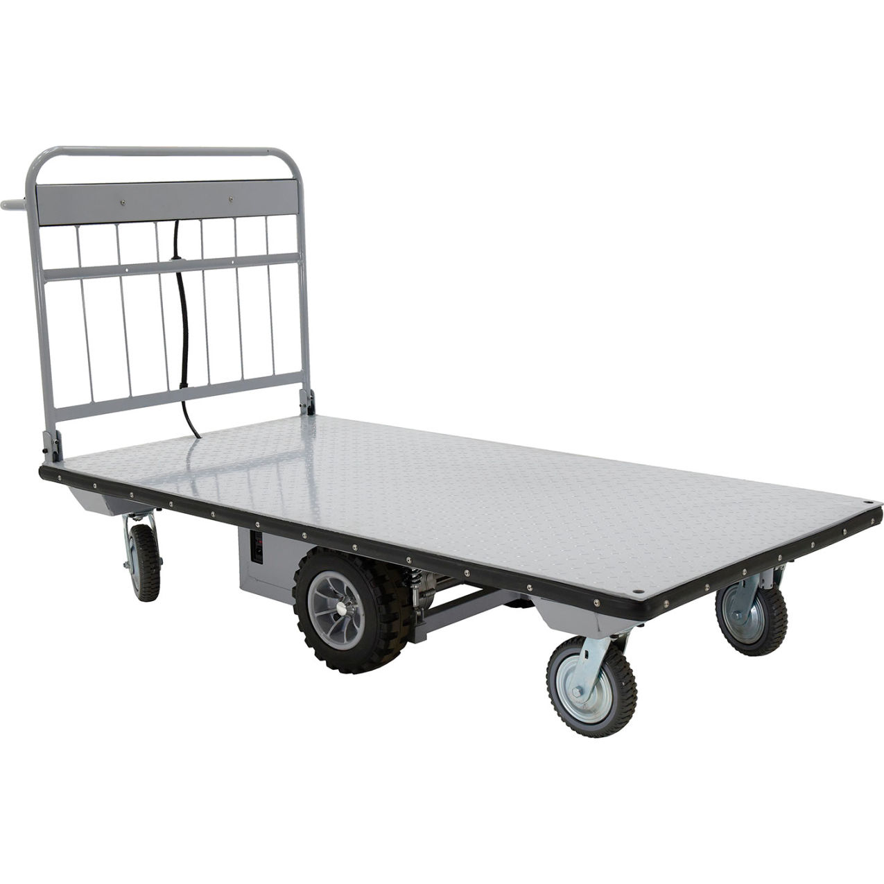 Steel Electric Material Handling Cart, No Sides, 82"L x 36"W, 2000 lb Capacity