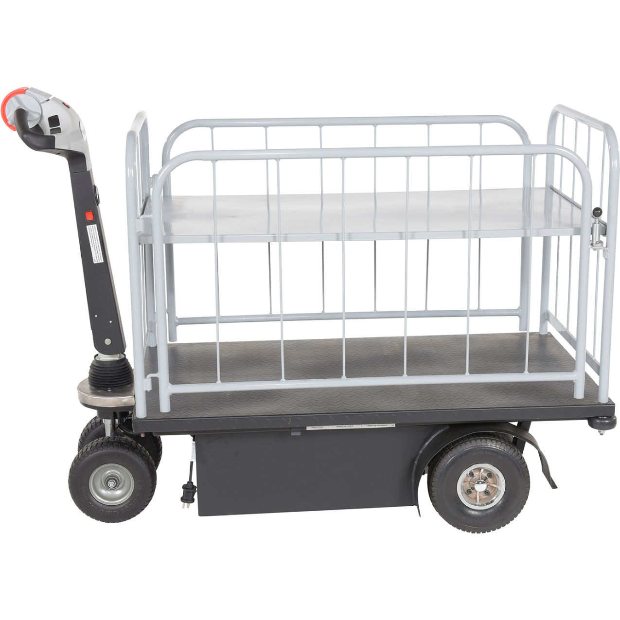 Steel Traction Drive Cart, Side Load, 1 Shelf, 59"L x 28"W, 750 lb Capacity