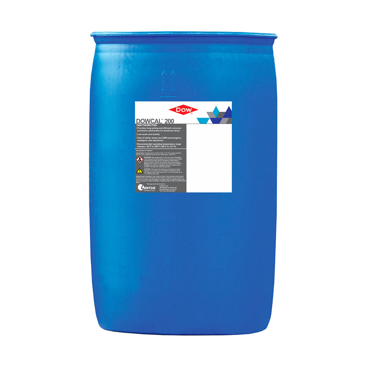 200 Heat Transfer Fluid, 92% Propylene Glycol, 55 Gallon Drum, Blue