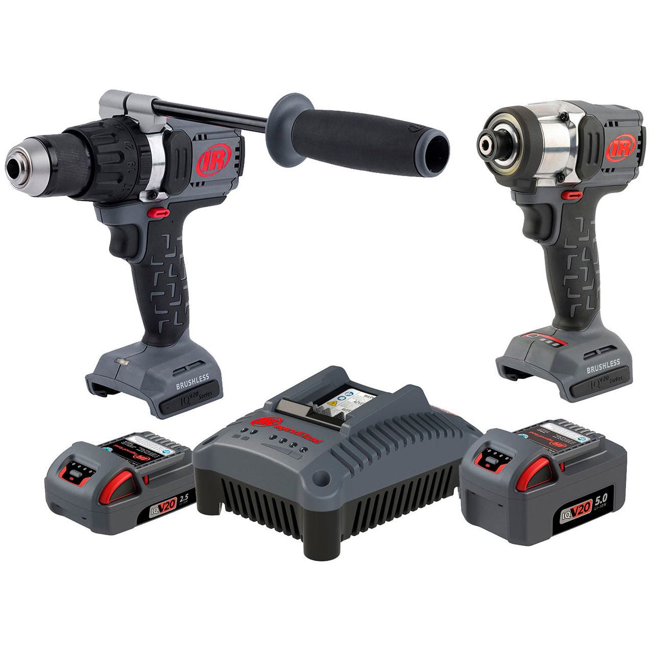 20V Cordless Combo Tool Kit, 1/2" Hammer Drill, 1/4" Impact Driver