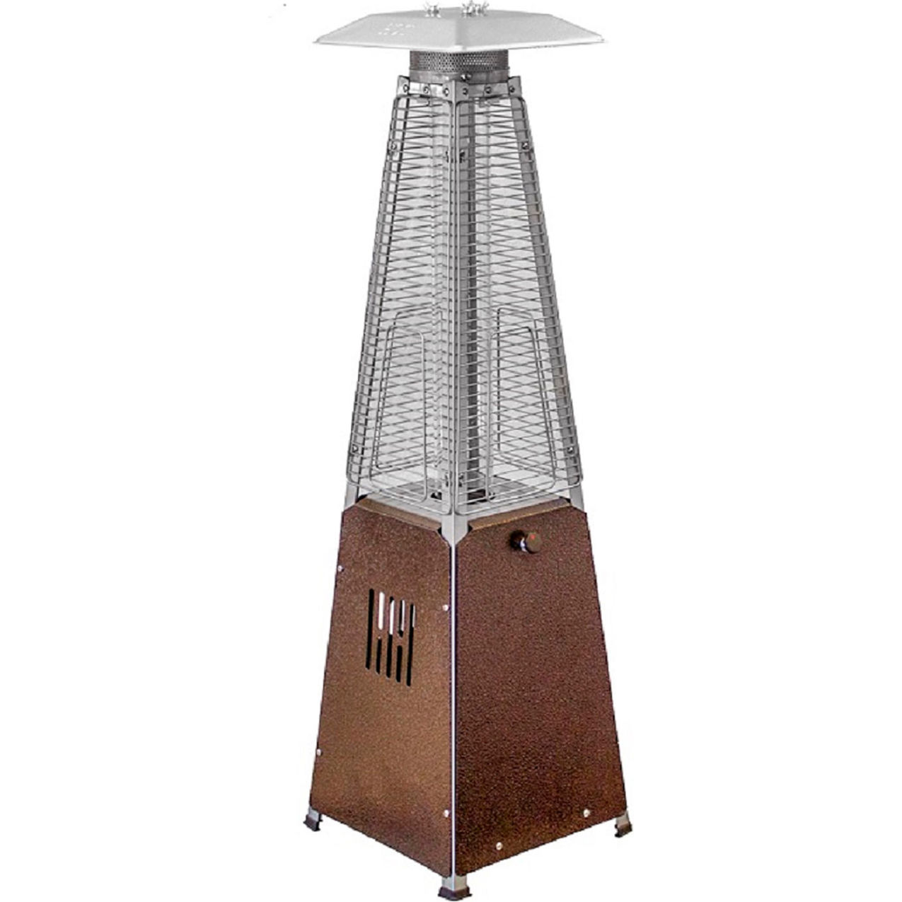 Glass Tube Table Top Patio Heater, 9500 BTU, Propane, Hammered Bronze