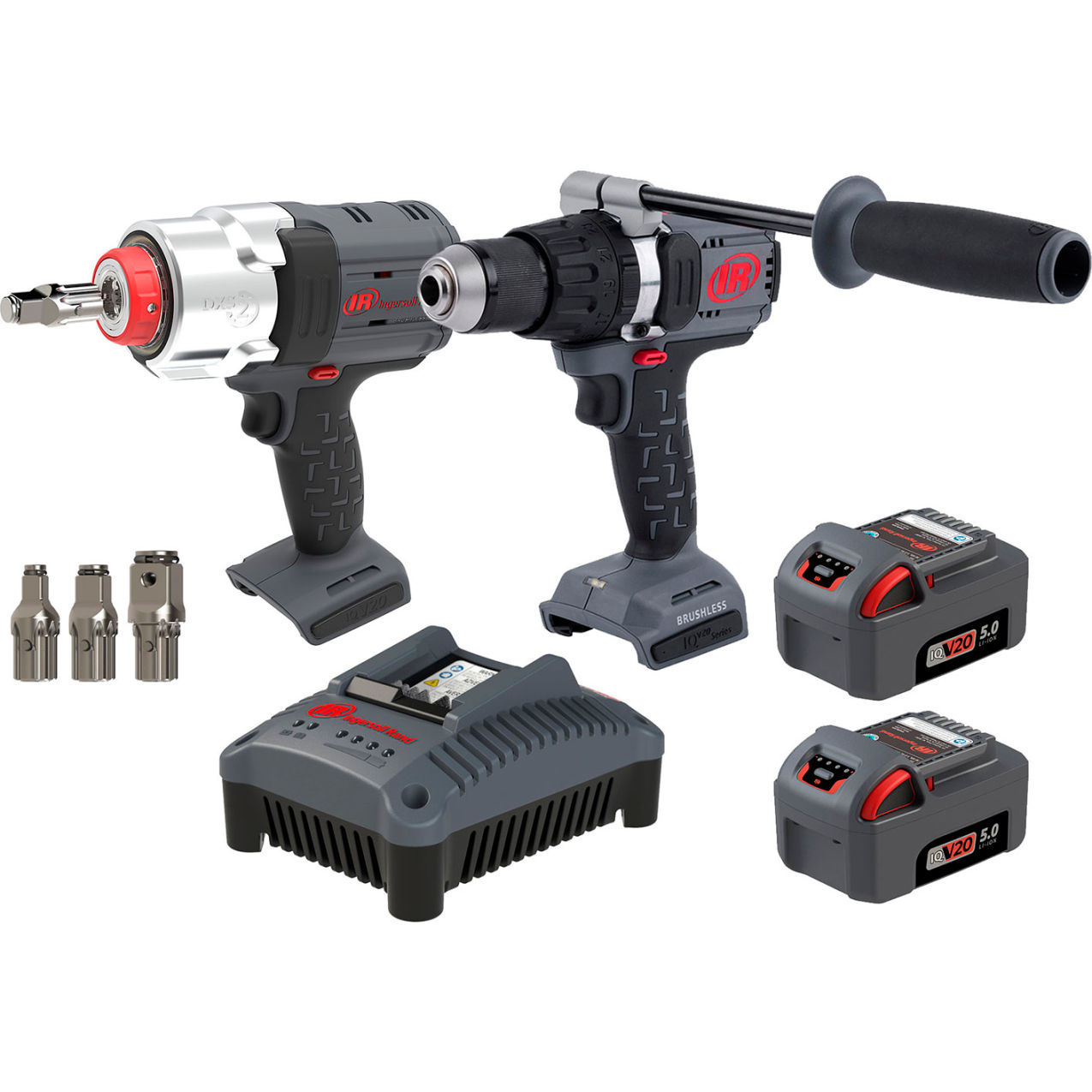20V Cordless Combo Tool Kit, 1/2" Hammer Drill, DXS Impact Wrench