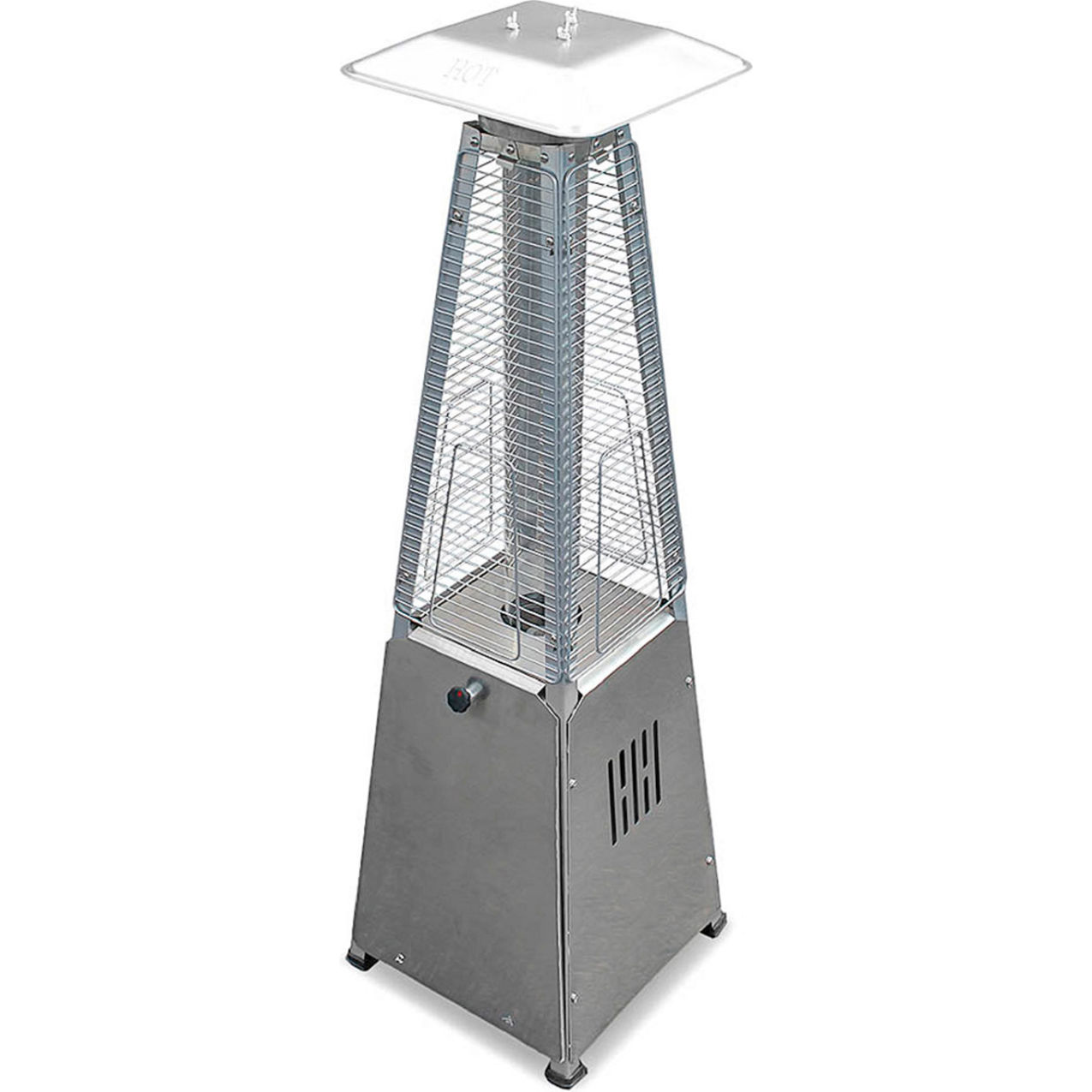 Glass Tube Table Top Patio Heater, 9500 BTU, Propane, Stainless Steel