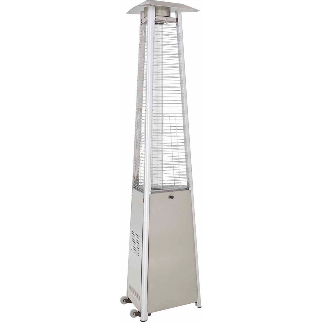 Commercial Glass Tube Patio Heater, 42000 BTU, Propane, Stainless Steel
