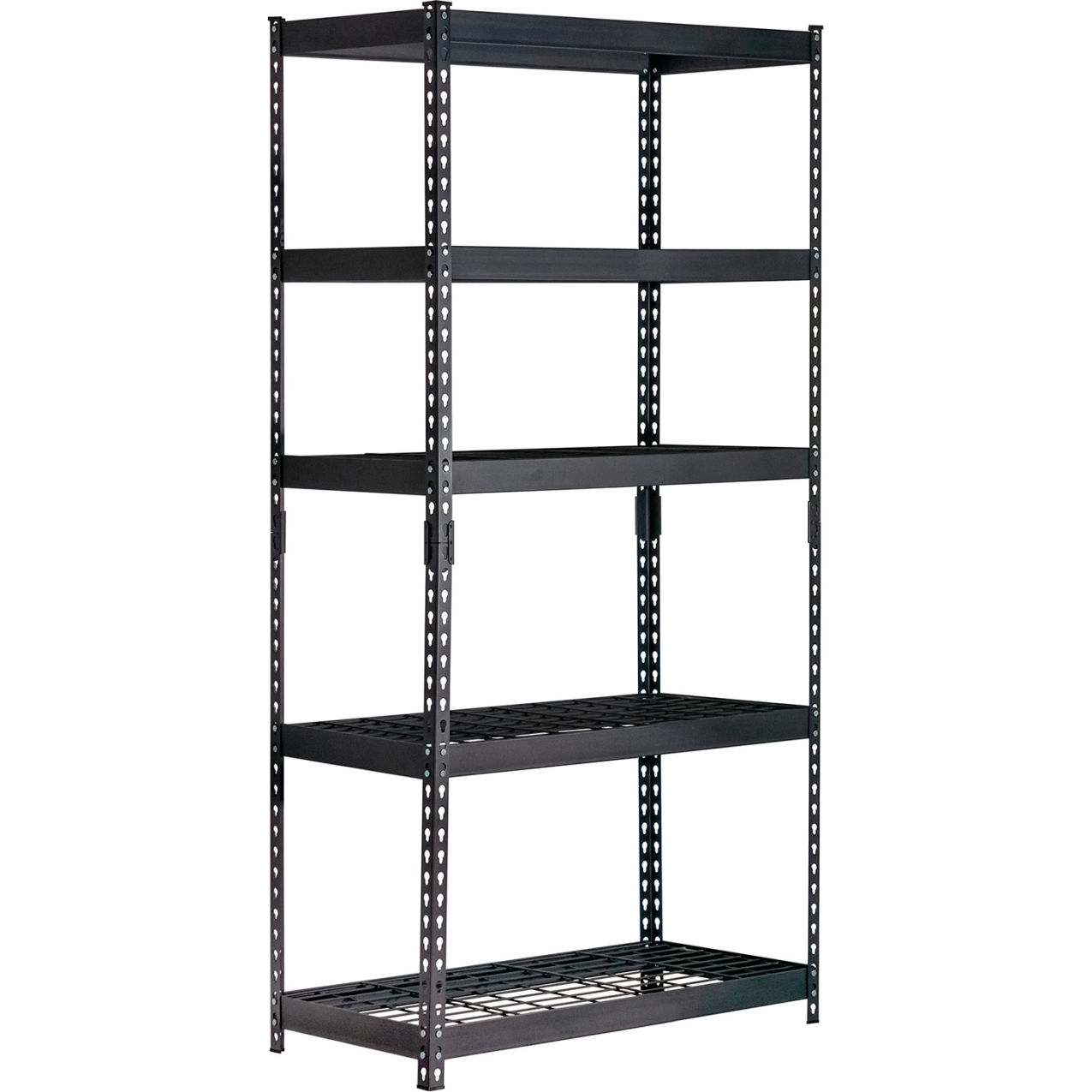 5 Shelf Standard Duty Boltless Shelving Starter 36"Wx18"Dx72"H Wire Deck Black