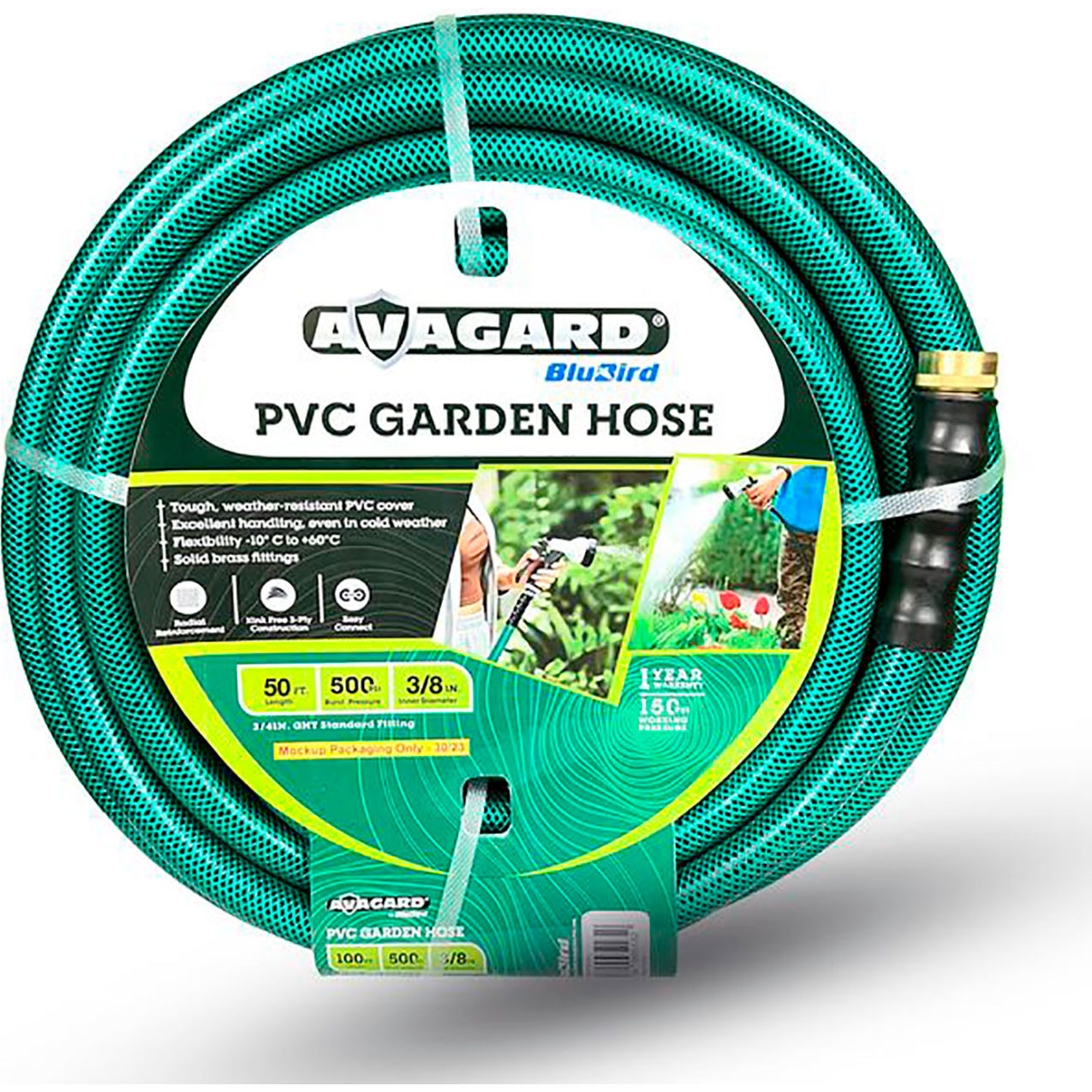 PVC Air Hose Assembly, 3/8" ID x 50'L