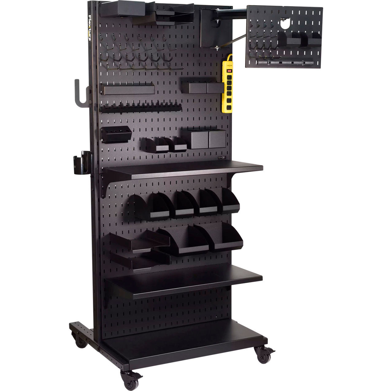 4 Panel Mobile Tool Board with 71 Piece Accessory Kit, 35"W x 78"H