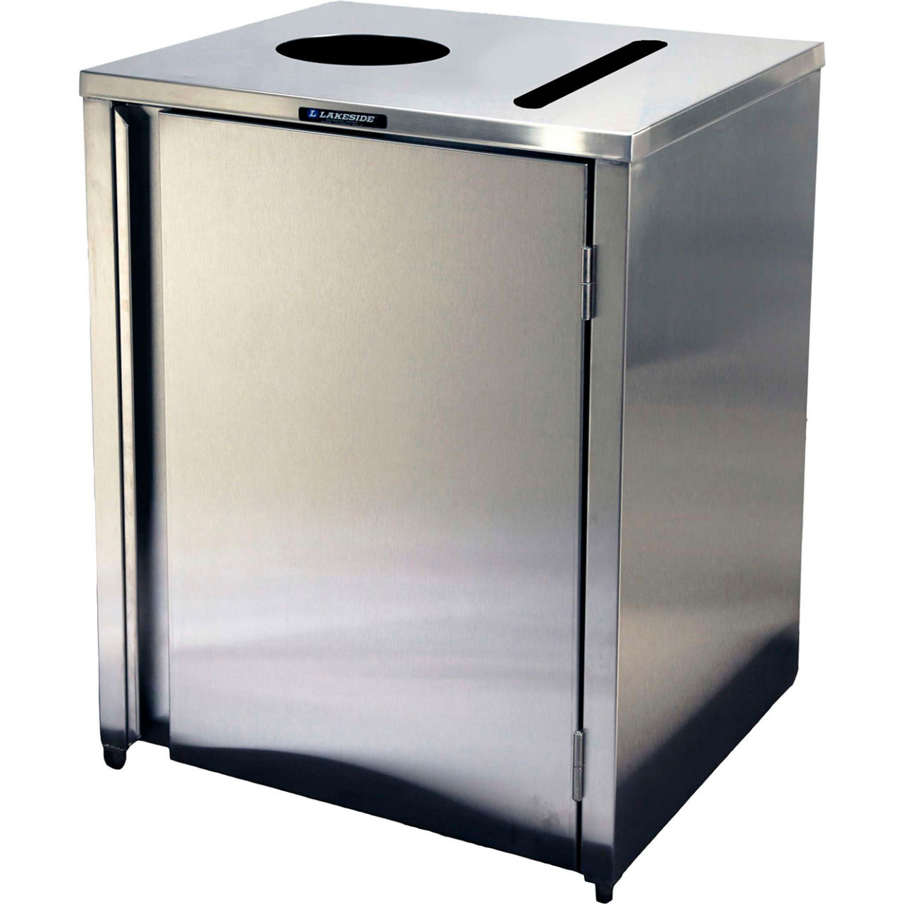 23 Gallon Top Access Waste & Recycling Station, 2 Compartments, Stainless Steel