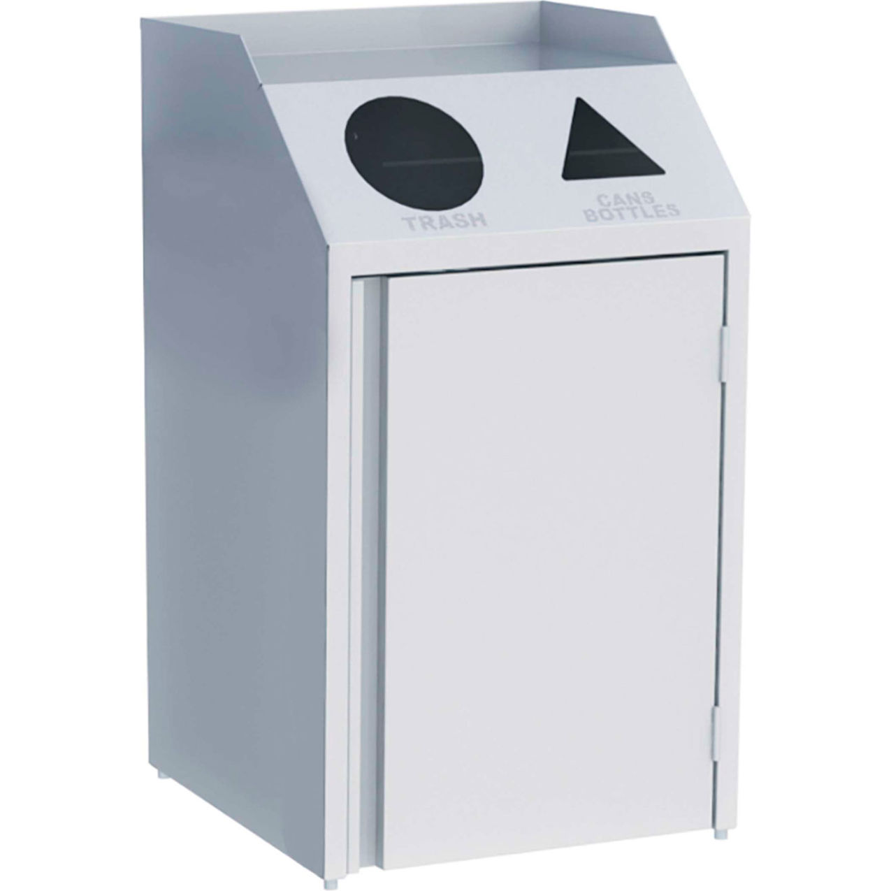 23 Gallon Front Access Waste & Recycling Station, 2 Compartments, Stainless Steel