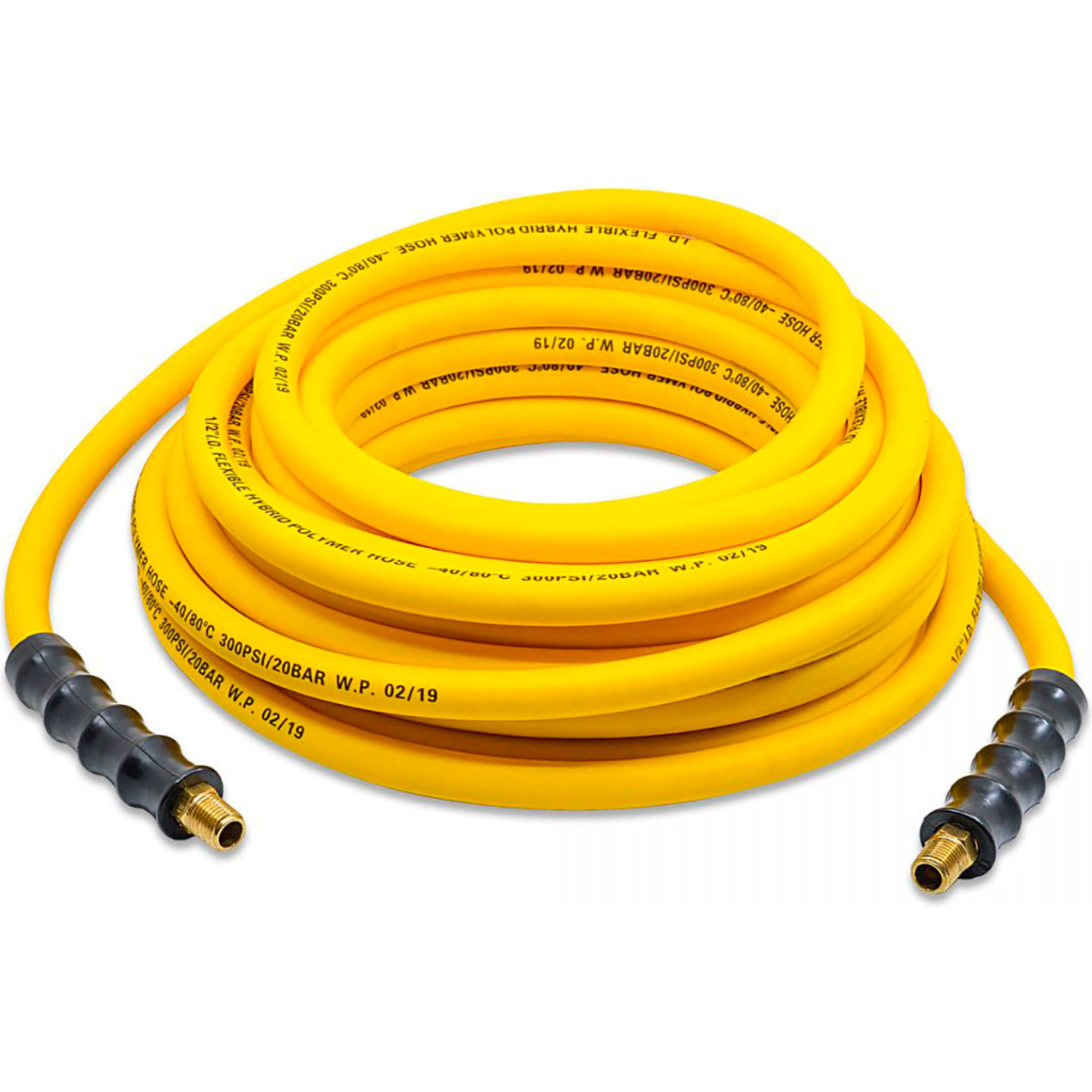 Hybrid Polymer Air Hose Assembly, 1/2" ID x 25'L