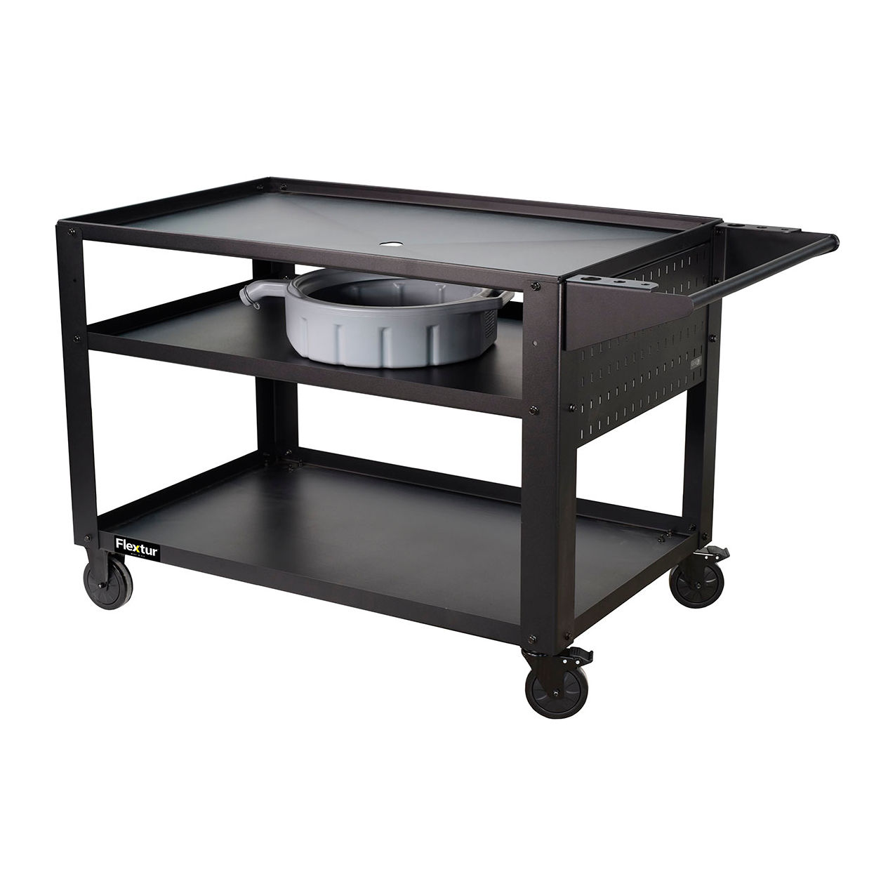 Tear Down Cart w/ 6" Casters, 3 Shelves, 48"W x 30"D x 35"H, Black