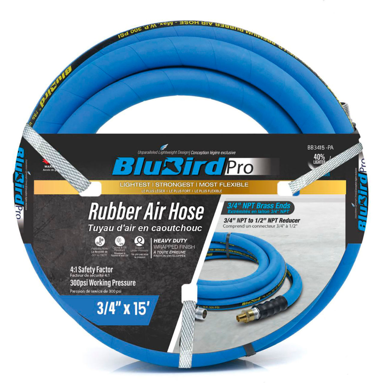 Rubber Air Hose, 3/4" ID x 15'L