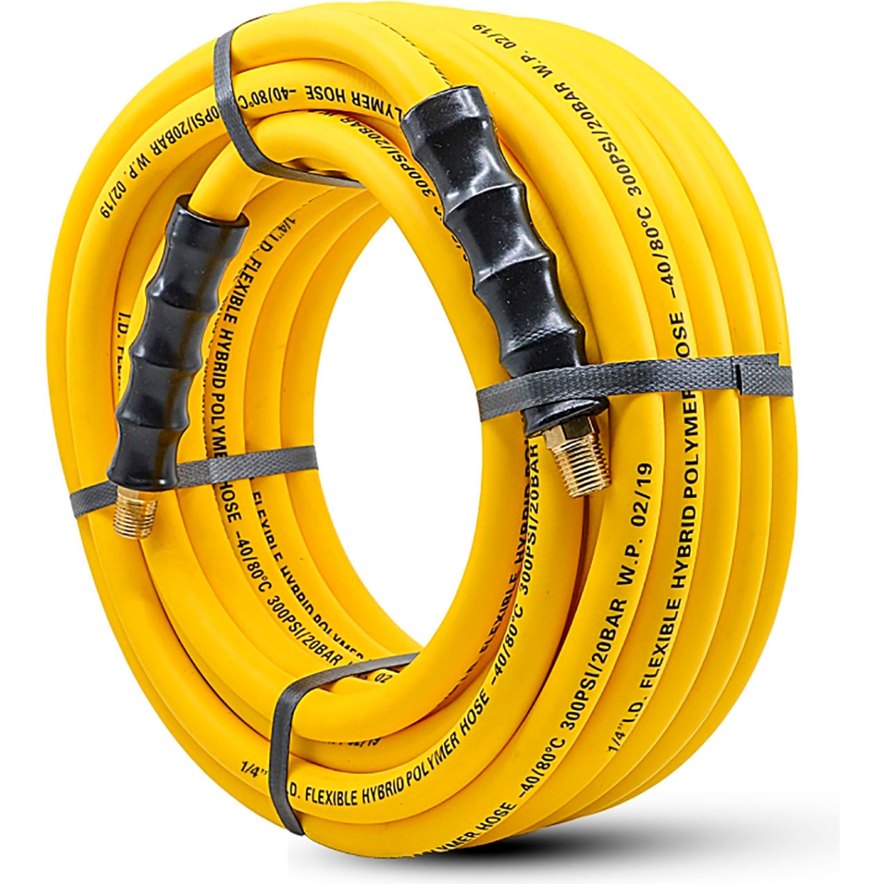 Hybrid Polymer Air Hose Assembly, 1/4" ID x 100'L