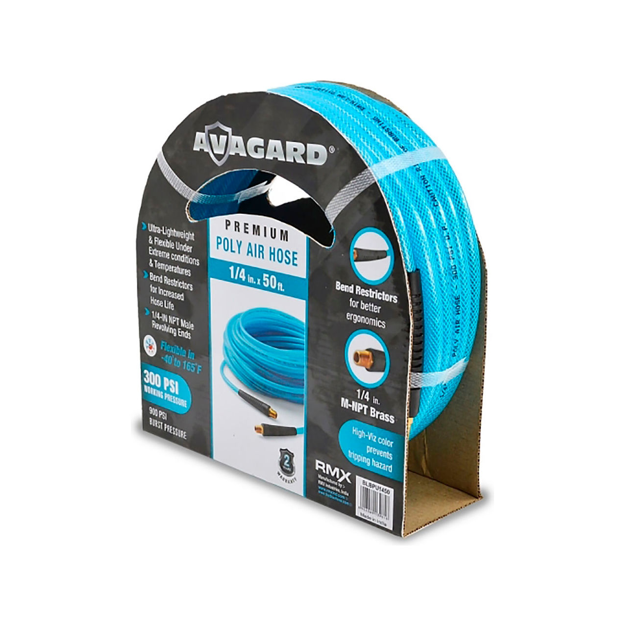 Poly Air Hose Assembly, 1/4" ID x 50'L