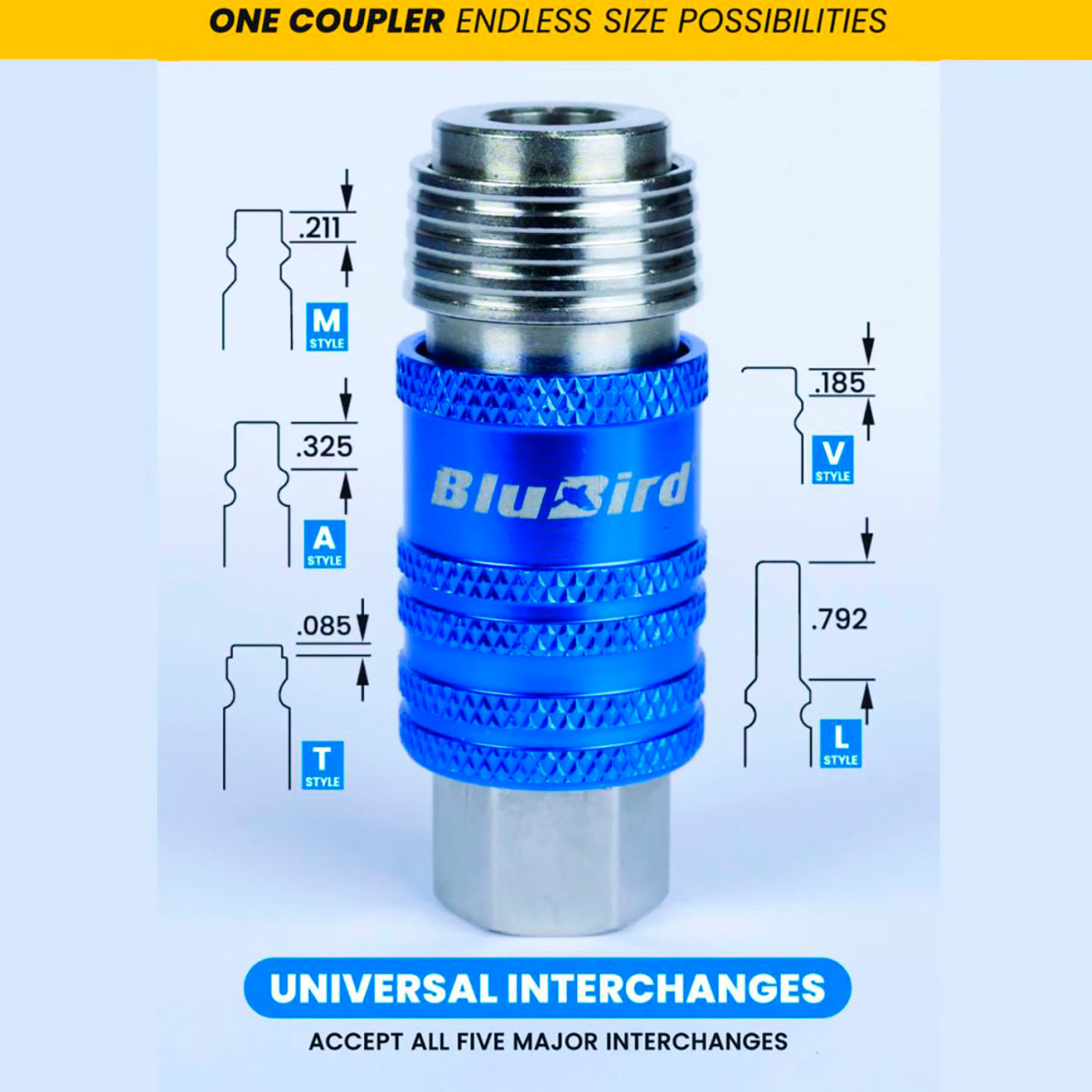5-in-1 Coupler w/1/4" Female Thread