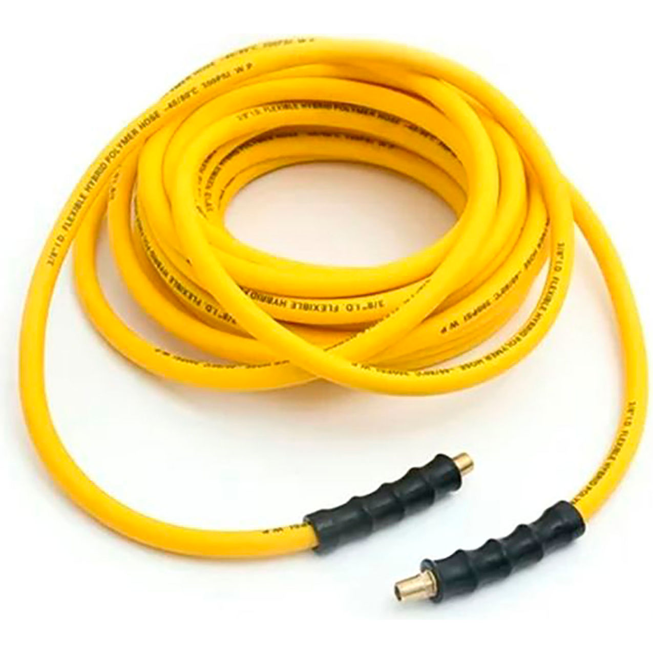 Hybrid Polymer Air Hose Assembly, 3/8" ID x 25'L, Yellow