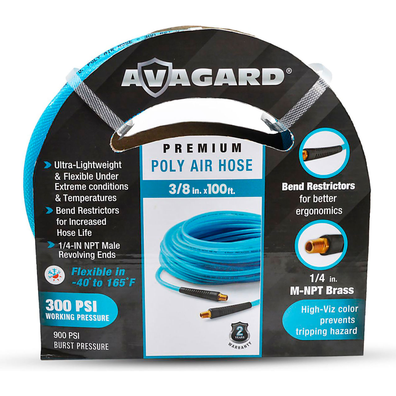 Poly Air Hose Assembly, 3/8" ID x 100'L