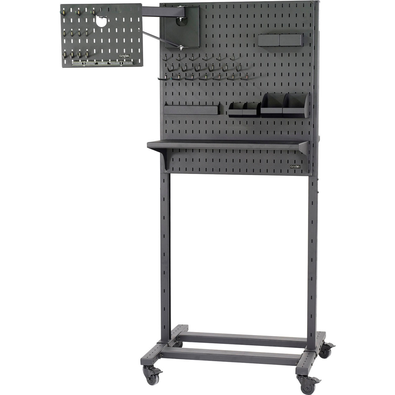 2 Panel Mobile Tool Board with 41 Piece Accessory Kit, 35"W x 78"H