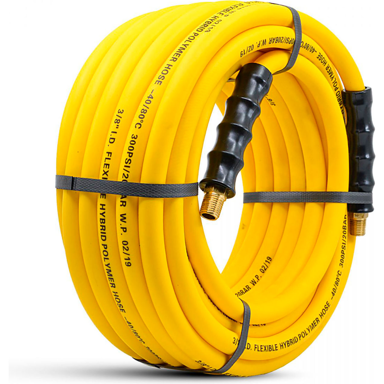 Hybrid Polymer Air Hose Assembly, 3/8" ID x 100'L
