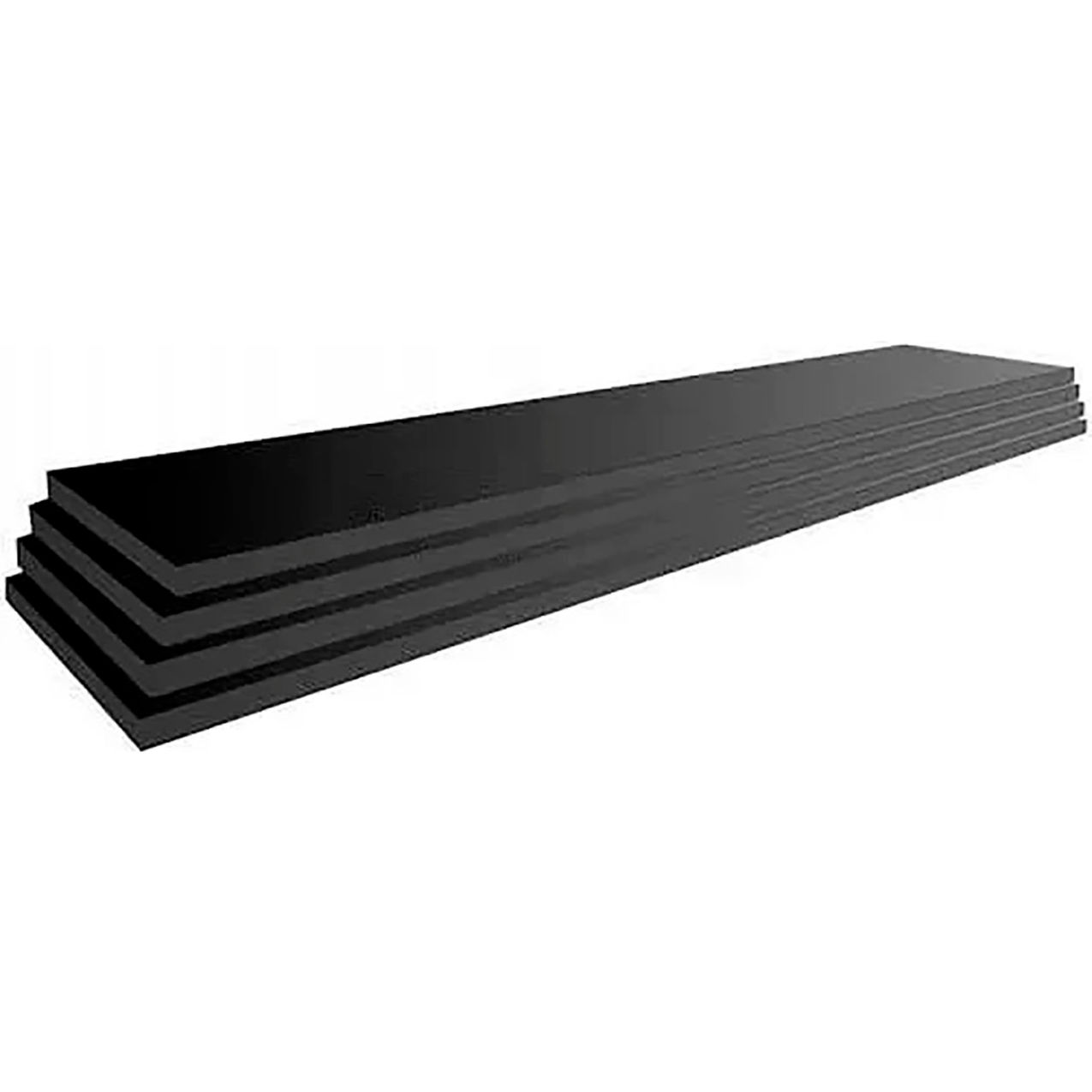 Slatwall Shelves, Finished on 2 Sides & 3 Edges, 47-3/4"W x 3/4"H, Black, Pack of 4