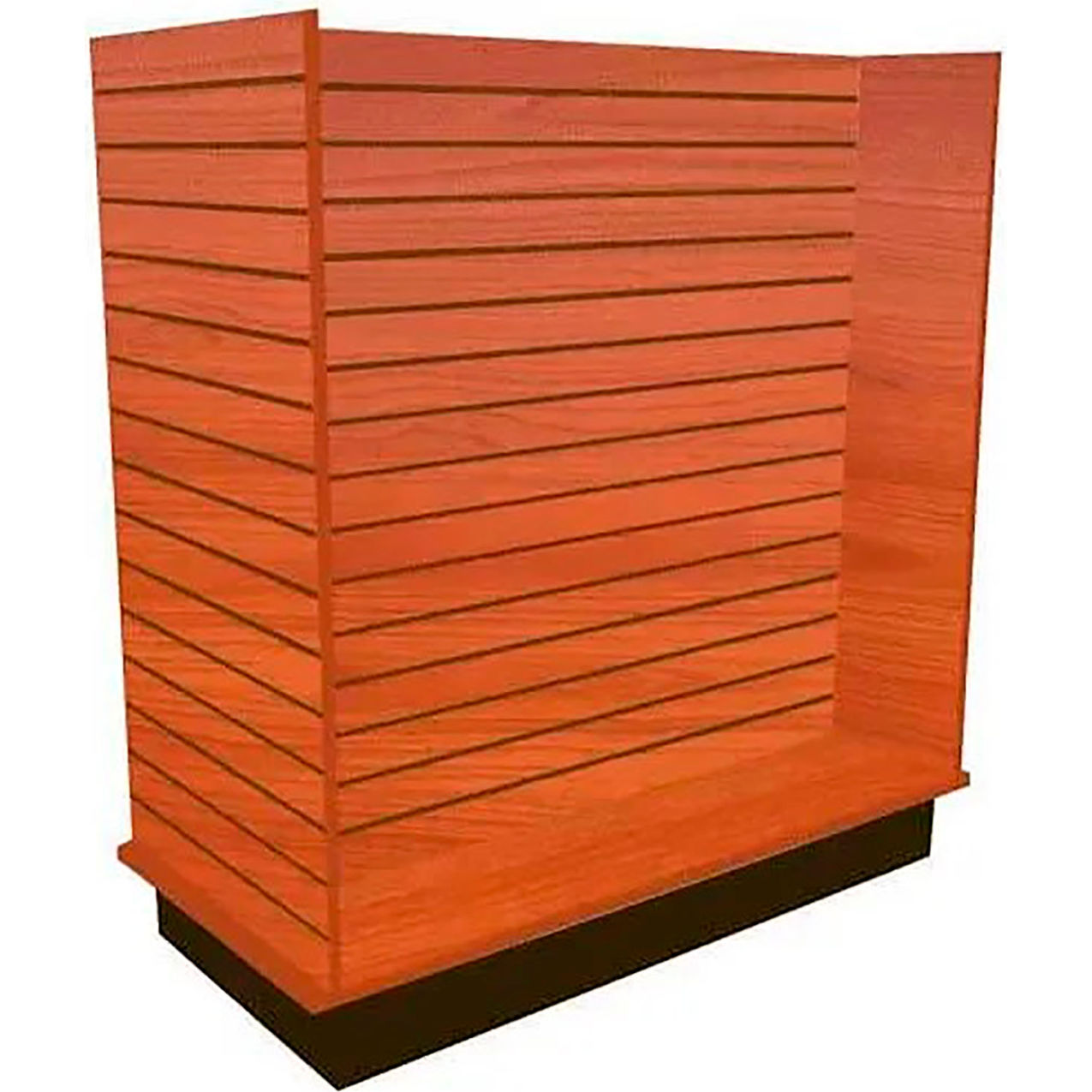 Slatwall H Display Fixture with Casters, 49-1/2"W x 54"H, Cherry
