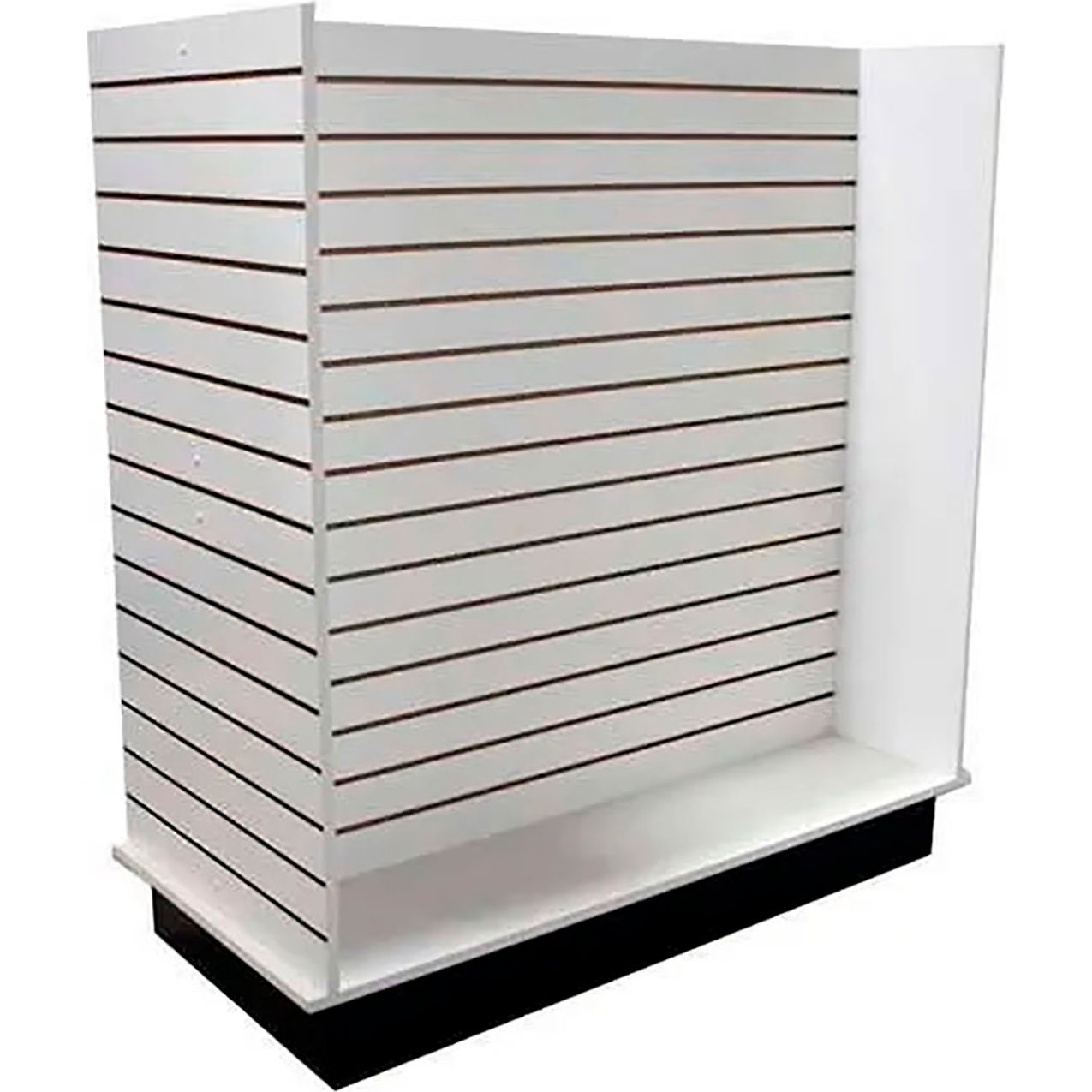 Slatwall H Display Fixture with Casters, 49-1/2"W x 54"H, White