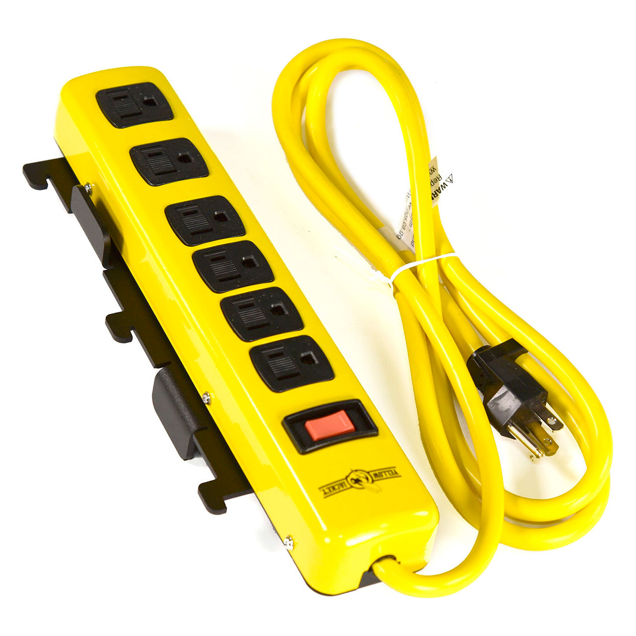 6 Outlet Power Strip, 2-3/4"W x 11-3/4"H, Black