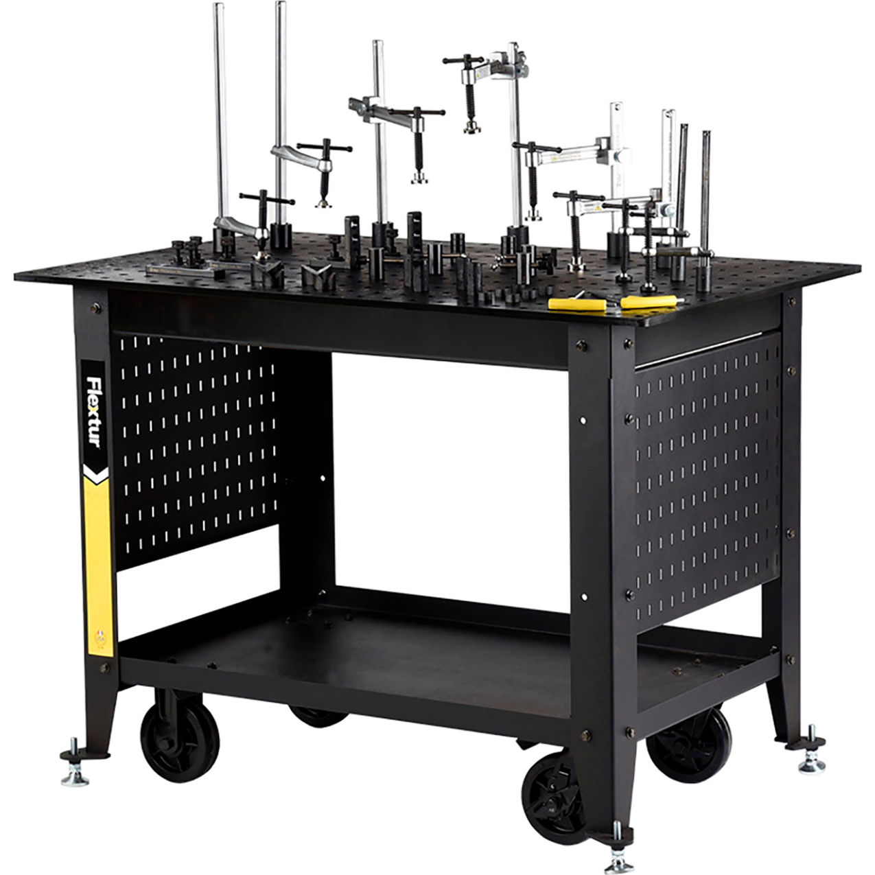 Mobile Nitride Welding Table Cart with 40 Piece Fixture Kit, 48"L x 30"W x 35"H