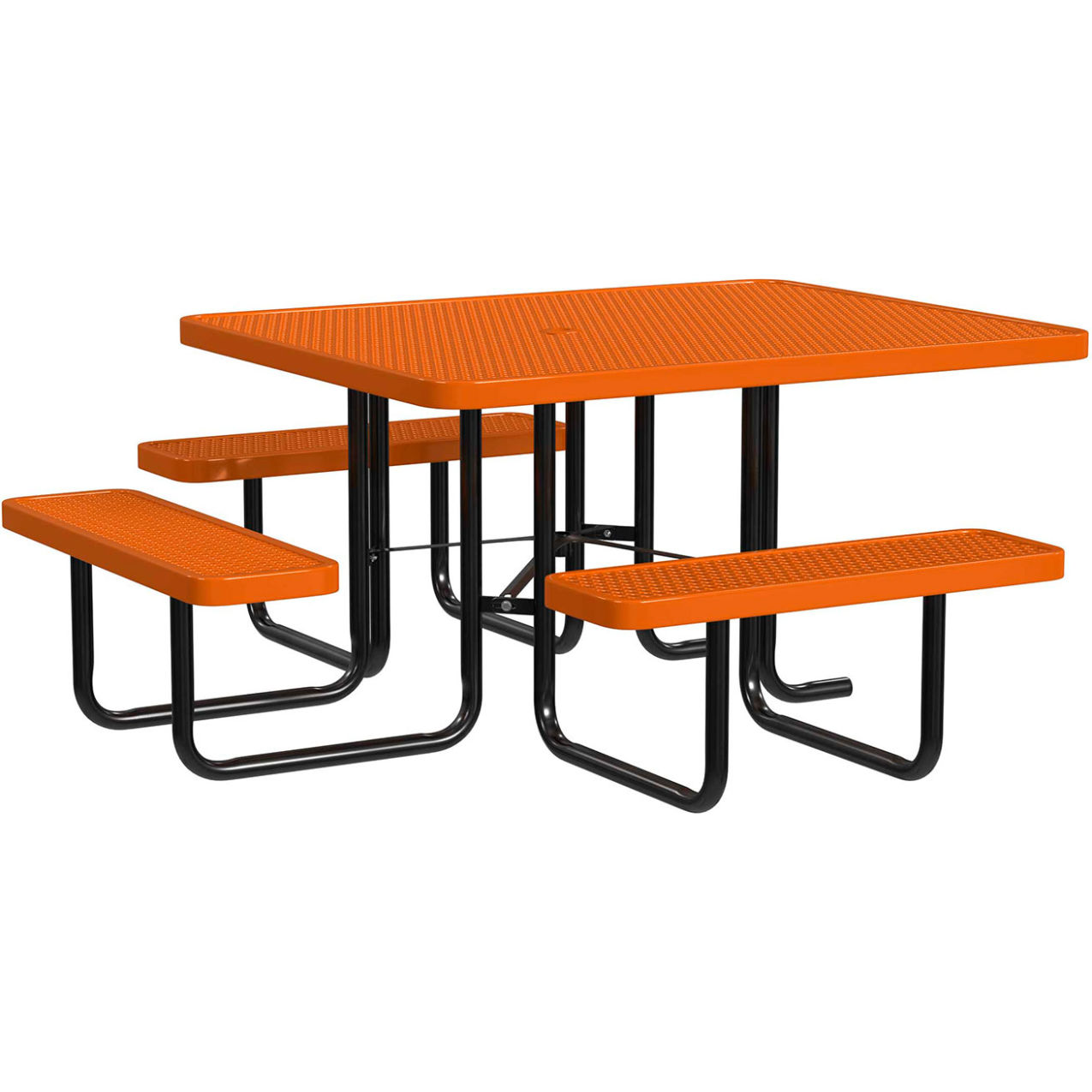 46" x 58" Rectangular ADA Picnic Table, Expanded Metal, Portable, Orange
