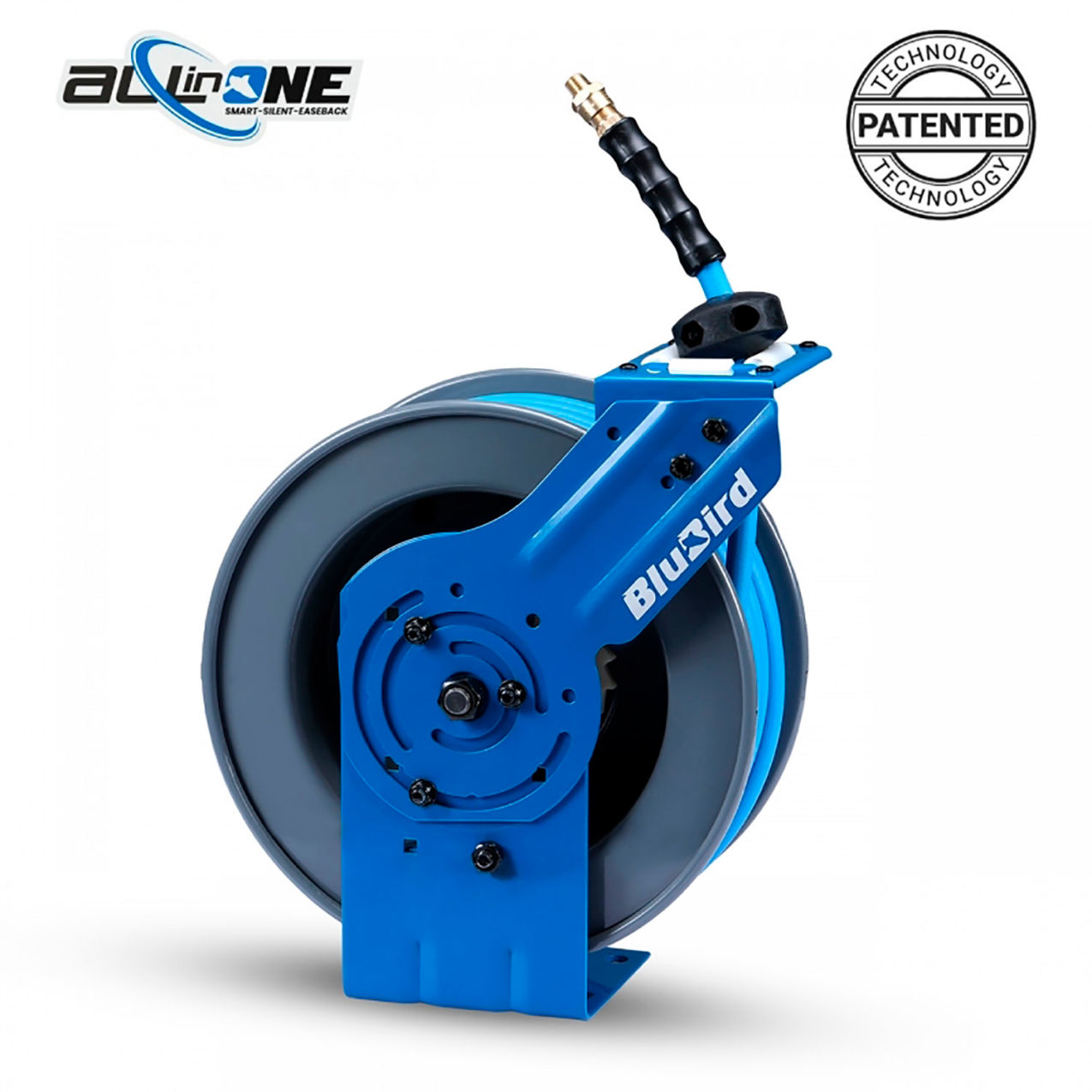 All-In-One Heavy Duty Air Hose Reel with 3/8" x 50'L Hose, 300 PSI