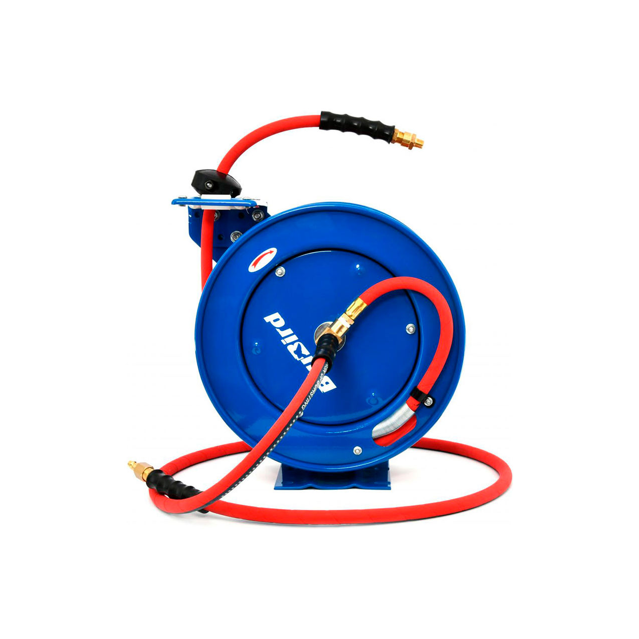 Heavy Duty Retractable Rubber Air Hose Reel with 3/8" x 50'L Hose, 300 PSI