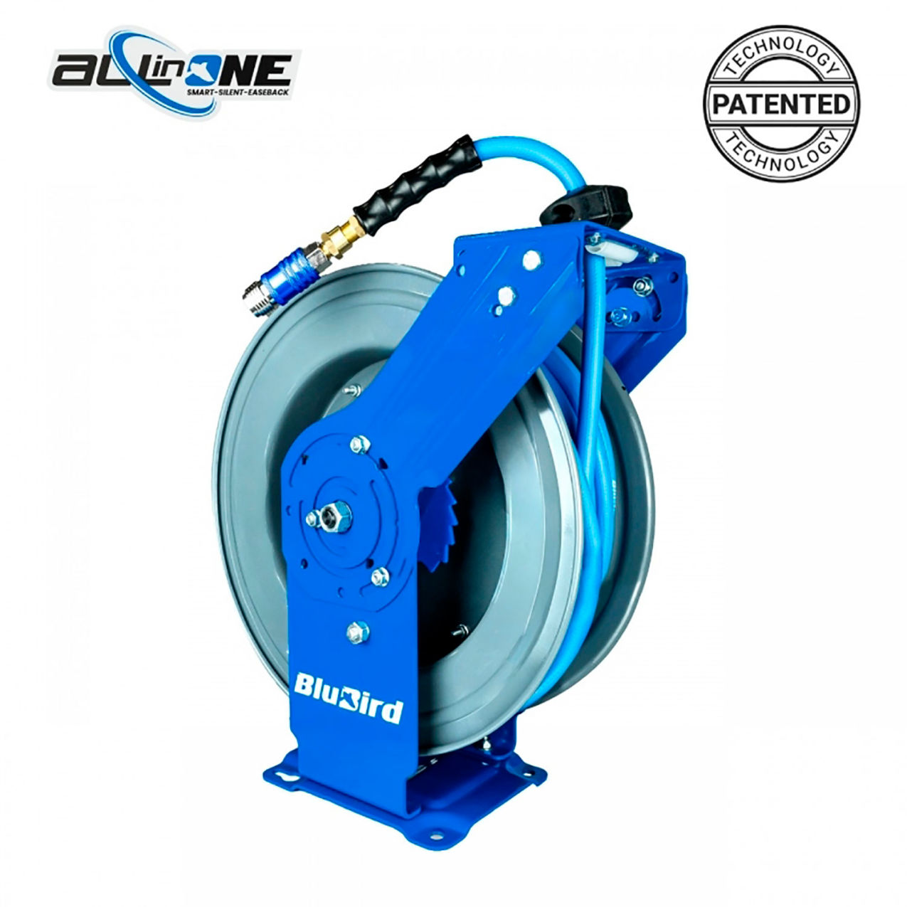 All-In-One Dual Arm Air Hose Reel with 1/2" x 50'L Hose, 300 PSI