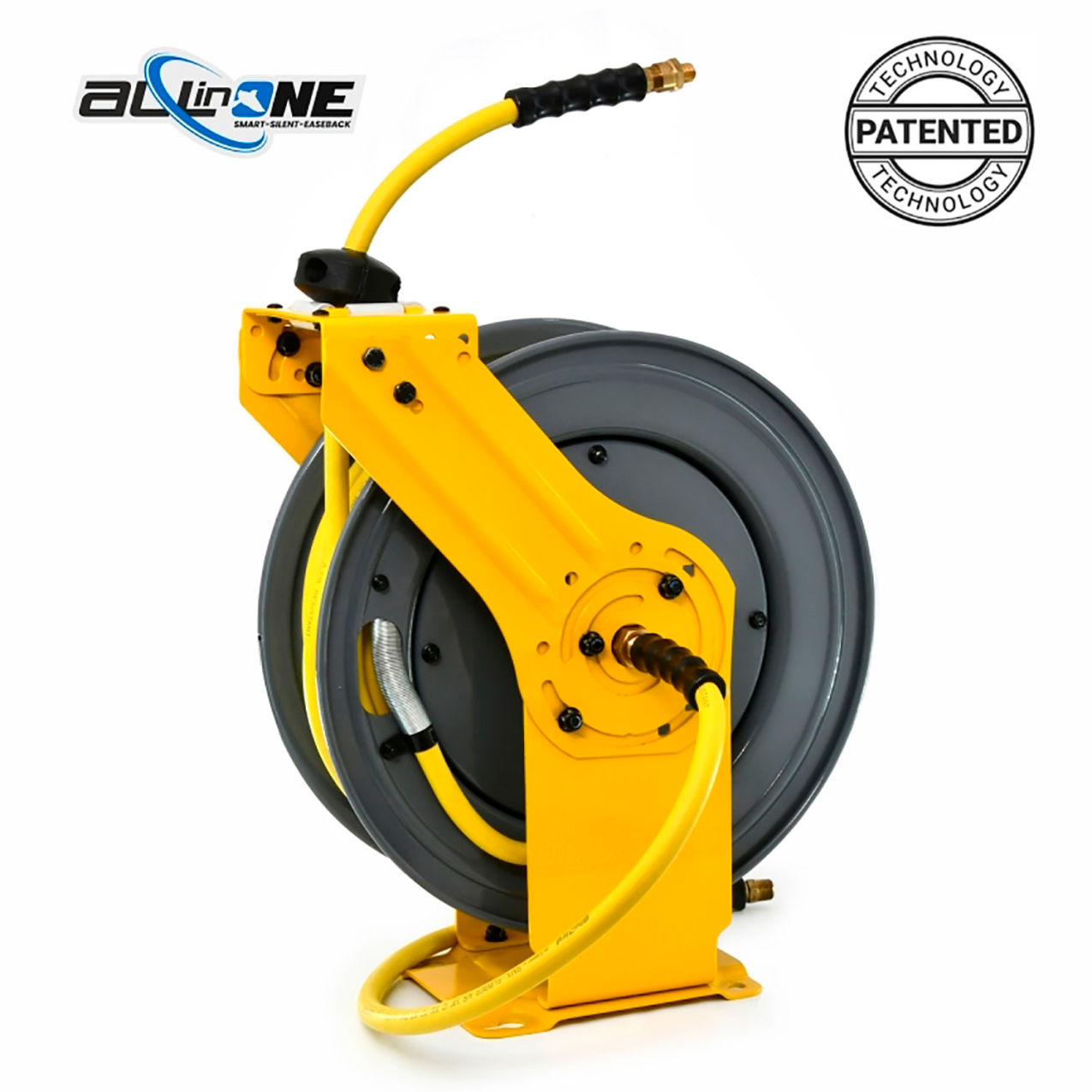 All-In-One Dual-Arm Air Hose Reel with 1/2" x 50'L Hose, 300 PSI