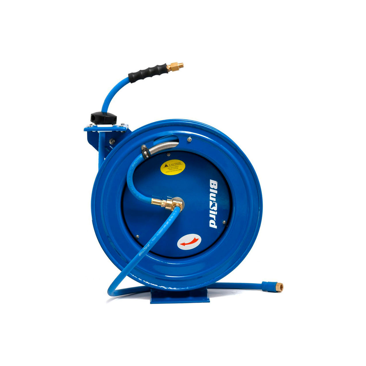 Rubber Air Hose Reel, Heavy Duty with 3/8" x 75'L Hose, 300 PSI