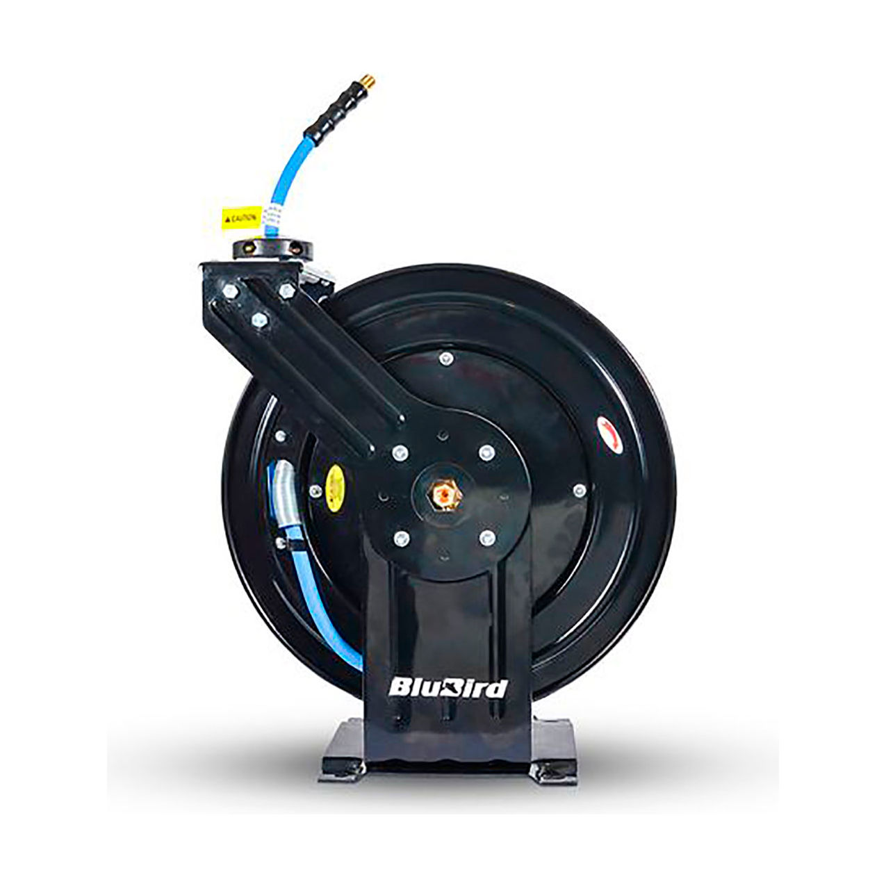 Rubber Air Hose Reel, Dual Arm Assembly with 3/8" x 75'L Hose, 300 PSI